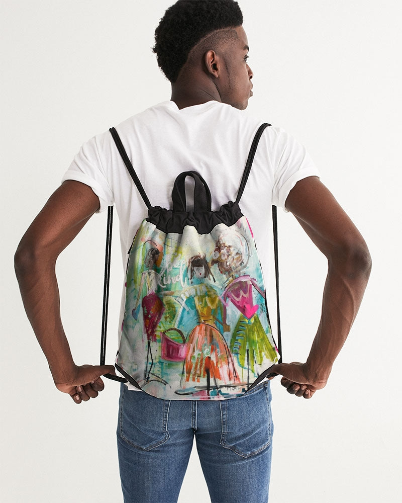 KC5001 Be Kind by Marie Manon Canvas Drawstring Bag