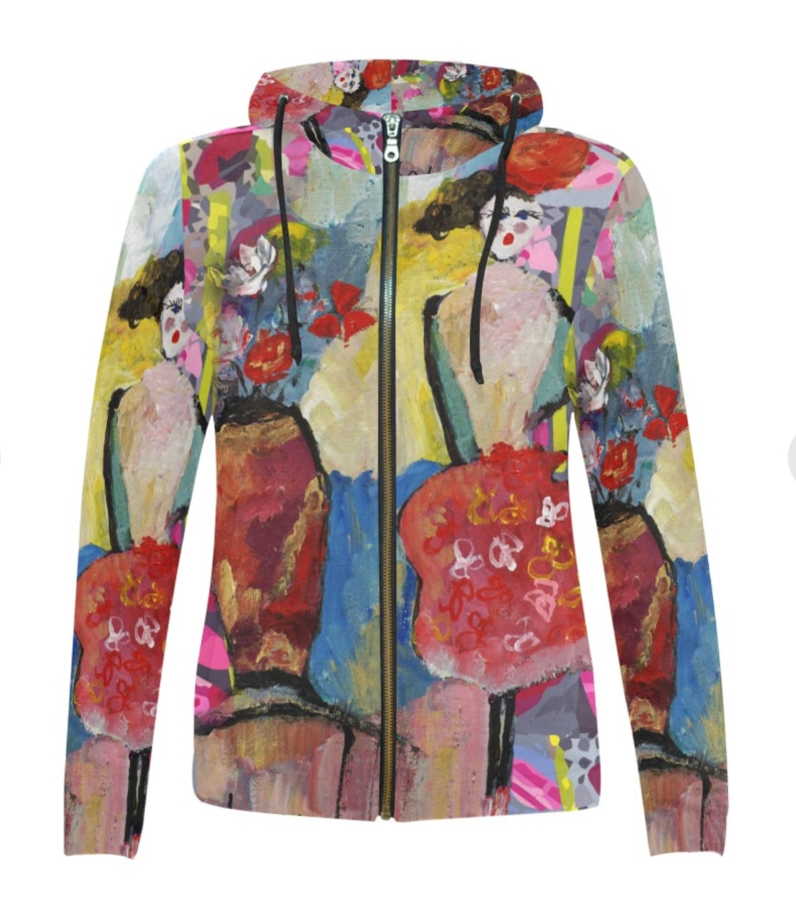 Ix3030 - Women's All Over Print Full Zip Hoodie * Be Your Happy